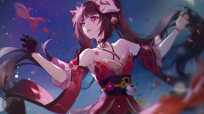 夜空下的花中舞蹈