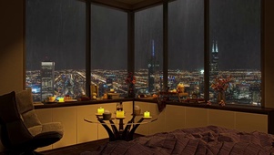 雨夜房间城市房间