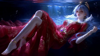 梦幻水下红衣天使知更鸟