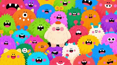 一群可爱的小毛怪