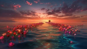 治愈夕阳玫瑰