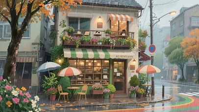 雨天街道