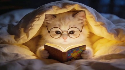 被窝看书可爱猫咪