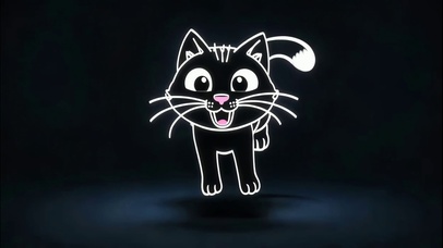 桌宠黑猫线条精灵~
