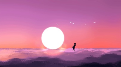 黄昏中的月亮海