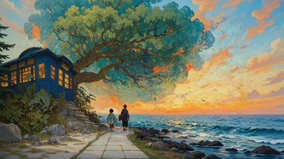 海边的时光漫步