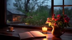 傍晚听雨
