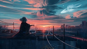 夕阳女孩