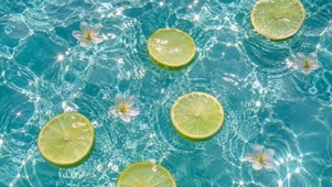 清凉夏日青柠水波