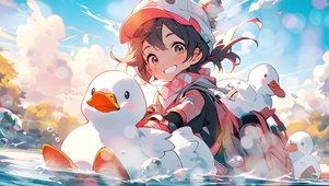 鸭鸭和女孩
