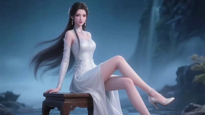 幽静山谷3D动漫长发美女4