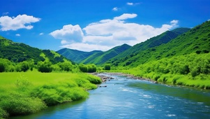 山川流水自然美景