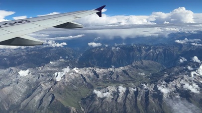 飞机上的雪山