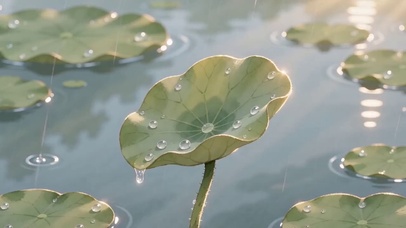 荷塘雨滴