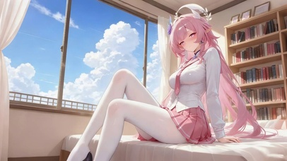 治愈白丝可爱女孩