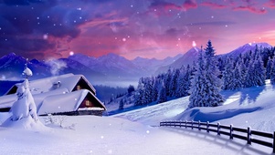 冬季森林小屋