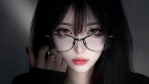 治愈文静女孩