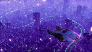 above the city