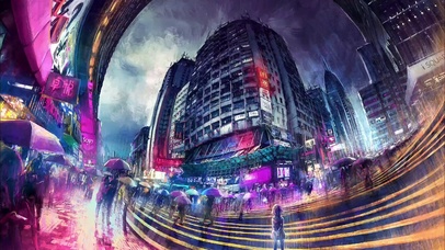雨天扭曲街道