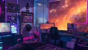 科幻房间带鱼屏