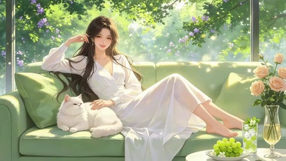 小清新慵懒美女壁纸
