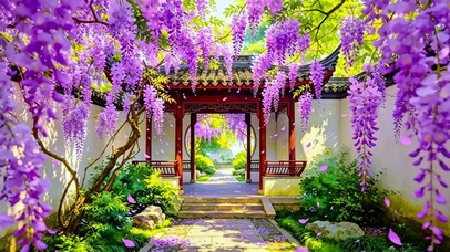 治愈紫藤花4K