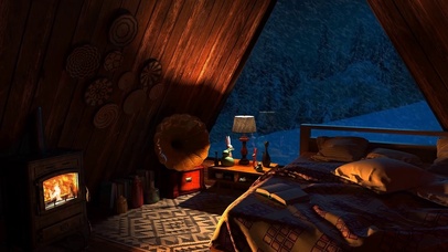 舒适雪天小木屋