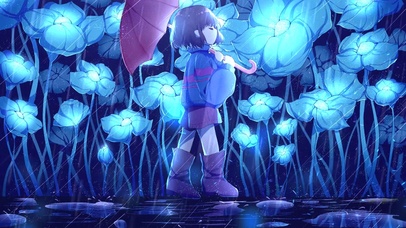 雨天森林静谧少女