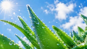 护眼清新阳光晴空芦荟露珠
