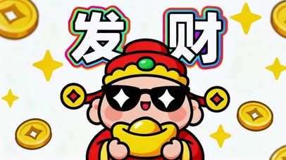 可爱发财财神爷
