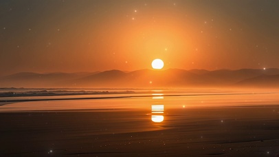 海边落日