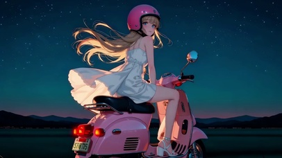 骑摩托的少女