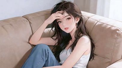 午后慵懒少女