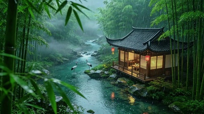 东方禅意，竹林茶舍
