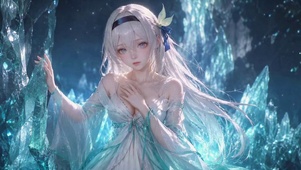 冰洞银发清纯美少女