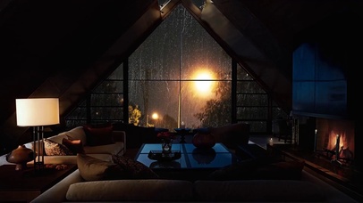 电闪雷鸣的雨夜