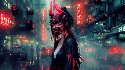 赛博朋克城市少女