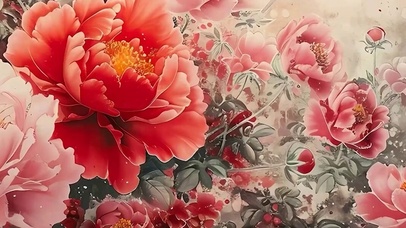 简约花草树木带鱼屏