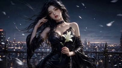 暗夜都市黑裙百合女神
