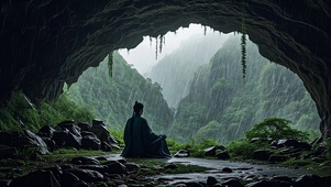 【雨景】山洞避雨