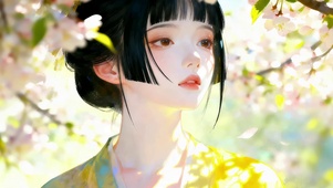 可爱樱花女孩