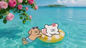 夏日海面线条狗