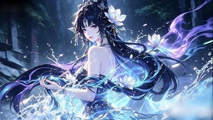 暗夜废墟驭水少女