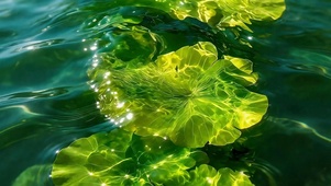 晴水浮翠叶