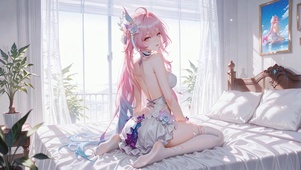 卧室窗边粉毛少女昔涟