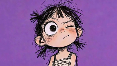 搞怪鬼脸小女孩