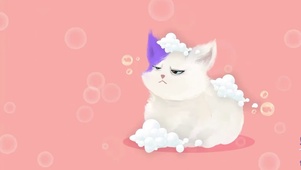 粉色背景小猫咪