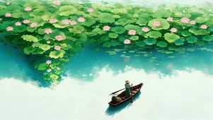 治愈湖边荷花
