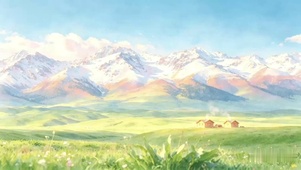 雪山草地