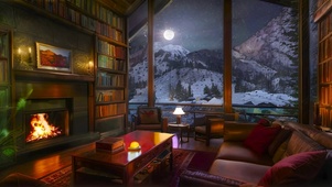 冬夜雪天小